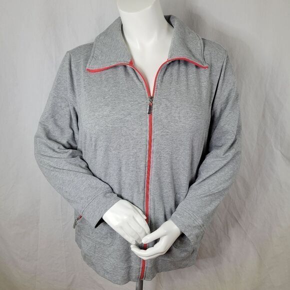 Karen Scott‎ Sport Woman Full Zipper Front Gray Jacket Size 2X - Picture 1 of 8
